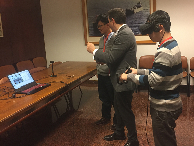 Discussion on VR technology to be applied to production, inside the office of NAVANTIA