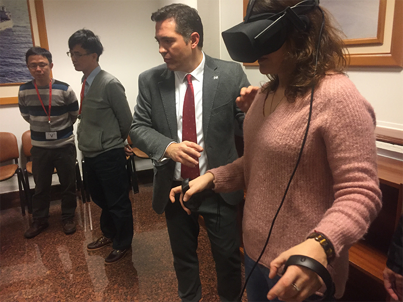 Discussion on VR technology to be applied to production, inside the office of NAVANTIA